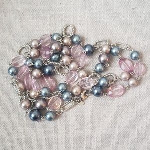 Premier Designs Pearl and Bead Long Necklace